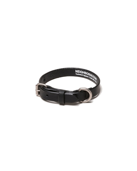 NEIGHBORHOOD-LEATHER DOG COLLAR NARROW-BLACK-252PKNH-AC05