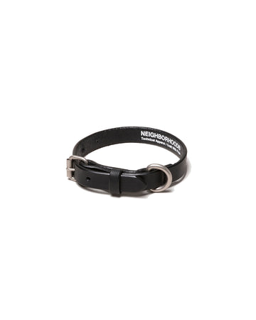 NEIGHBORHOOD-LEATHER DOG COLLAR NARROW-BLACK-252PKNH-AC05