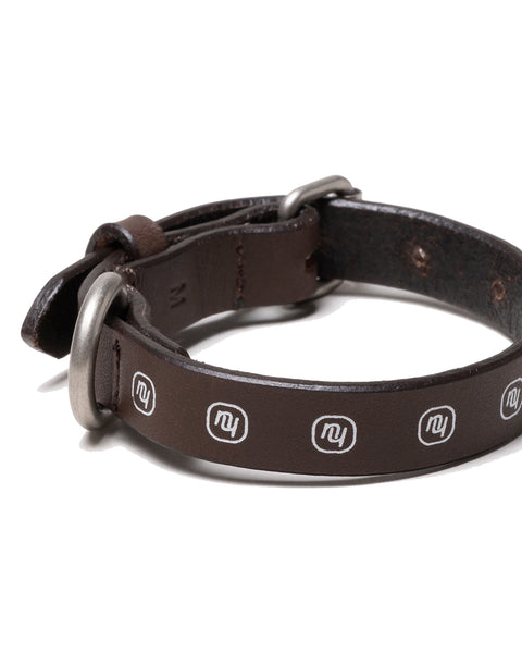 NEIGHBORHOOD-LEATHER DOG COLLAR NARROW-BROWN-252PKNH-AC05