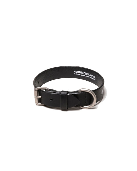 NEIGHBORHOOD-LEATHER DOG COLLAR WIDE-BLACK-252PKNH-AC06
