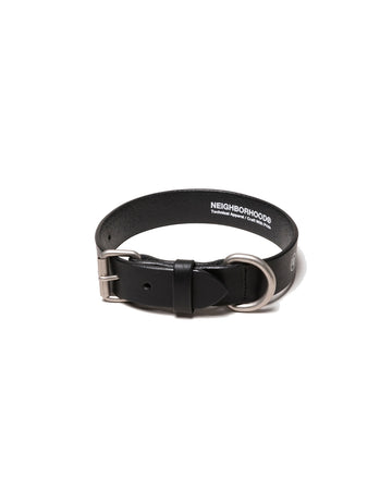 NEIGHBORHOOD-LEATHER DOG COLLAR WIDE-BLACK-252PKNH-AC06