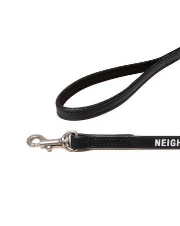 NEIGHBORHOOD-LEATHER DOG LEASH NARROW-BLACK-252PKNH-AC03