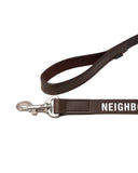 NEIGHBORHOOD-LEATHER DOG LEASH WIDE-BROWN-252PKNH-AC04