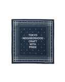 NEIGHBORHOOD-LINE PATTERN BANDANA-NAVY