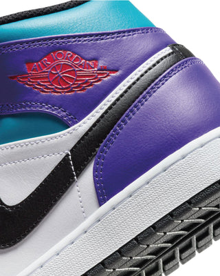 NIKE - AIR JORDAN 1 MID WHITE / BLACK -BRIGHT CONCORD-TRUE RED - DQ8426-154