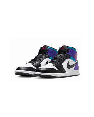 NIKE - AIR JORDAN 1 MID WHITE / BLACK -BRIGHT CONCORD-TRUE RED - DQ8426-154