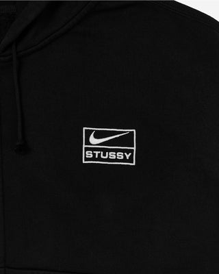 NIKE-STÜSSY  STONE WASHED FLEECE HOODIE-BLACK-FJ9175-010