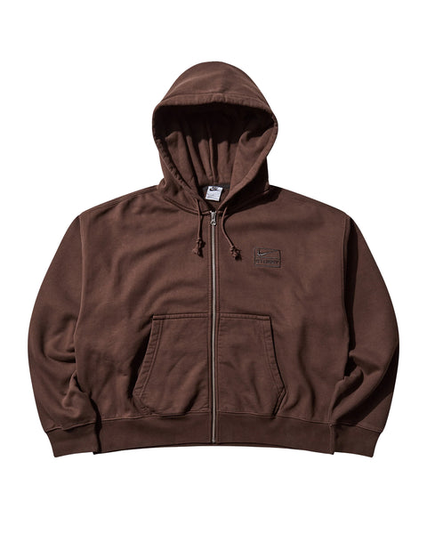 NIKE-STÜSSY  STONE WASHED FLEECE HOODIE-BROWN- FJ9175-261