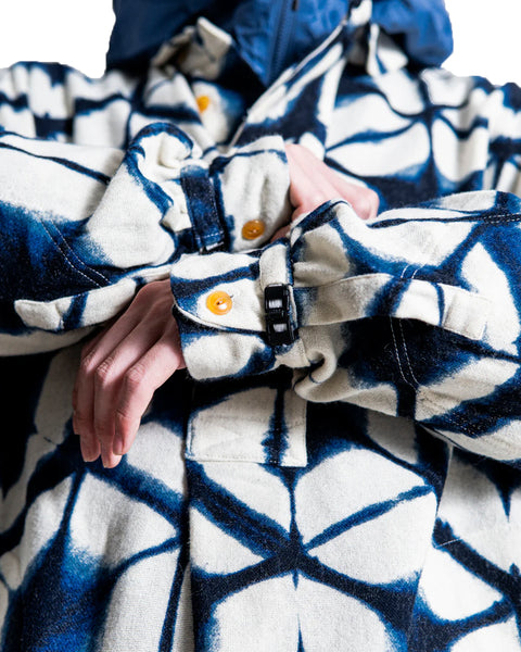 NORBIT-UNEVEN DYED PRINT PULLOVER SHIRT-NAVY-HNSH-2002