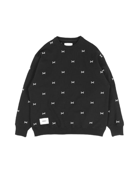 WTAPS CROSSBONES CREWNECK BLACK - 222ATDT-CSM25