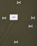 WTAPS CROSSBONES HOODIE OLIVE DRAB - 222ATDT-CSM26