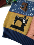 KAPITAL - 5G WOOL KUROGANE MISHIN PATCHWORK CREW SWEATER