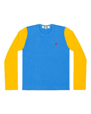 CDG PLAY - BI COLOUR T SHIRT MAN - BLUE YELLOW