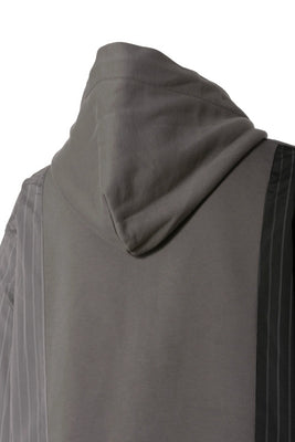 FENG CHEN WANG - PANELLED ZIP-UP HOODIE / GRY
