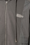 FENG CHEN WANG - PANELLED ZIP-UP HOODIE / GRY
