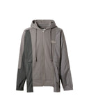 FENG CHEN WANG - PANELLED ZIP-UP HOODIE / GRY
